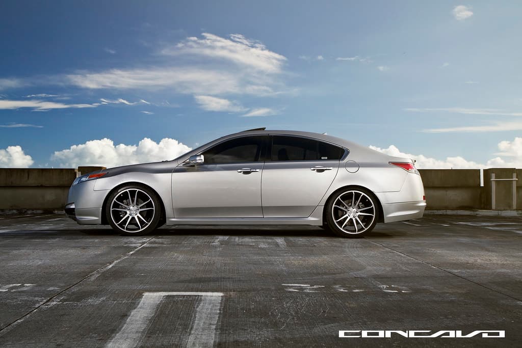 ACURA TL ON CONCAVO CW-S5 MATTE BLACK MACHINED FACE