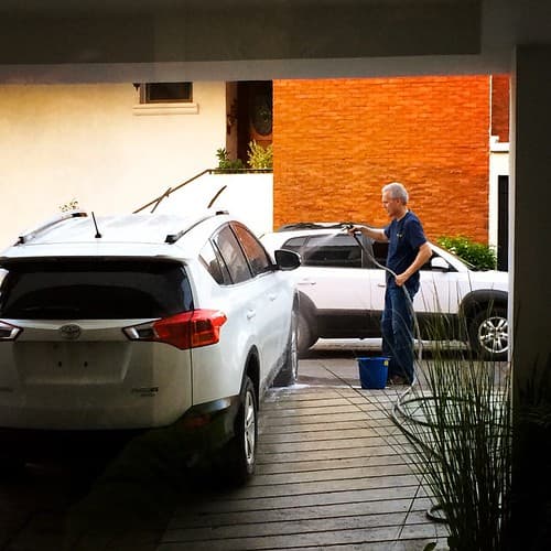 My kids will appreciate this . . . Norm LOVES to wash his car. I thought I better sneak a picture of this because this is the first time in 19 months he's has the opportunity, and I don't know if it will ever happen again 😄😄👍:thumbsup