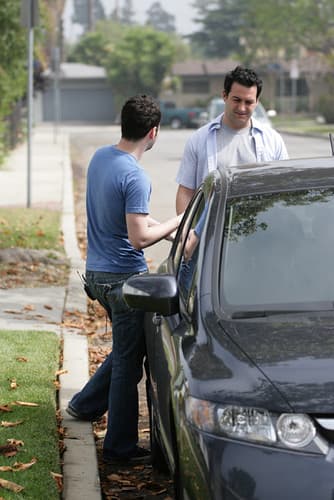 Dan Jeff washing the car