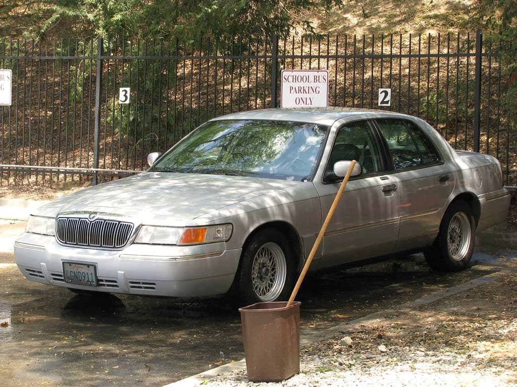 Washing my car.